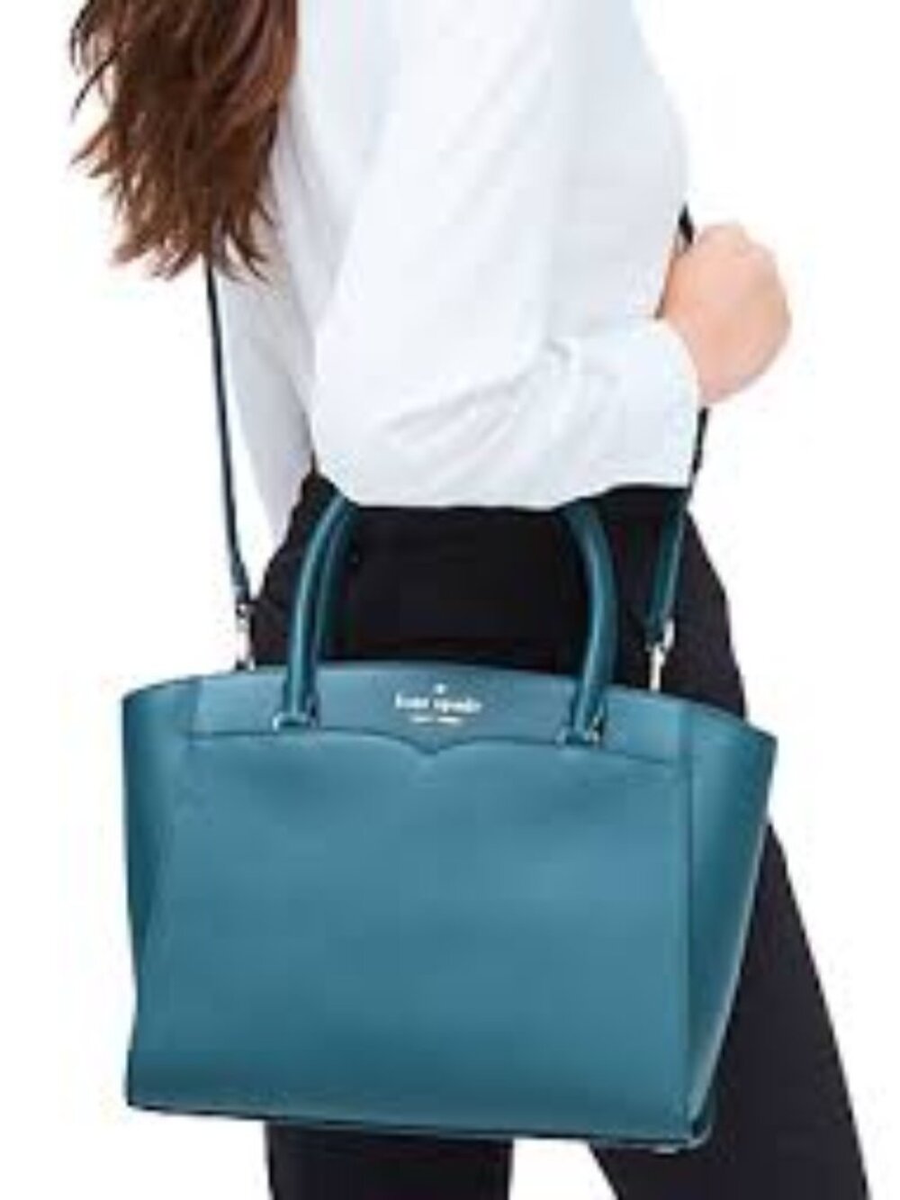 NWOT ** Kate Spade Frannie Scotch Pine Blue Medium Satchel - Picture 3 of 13
